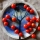 Cherry tomatoes on tree plate